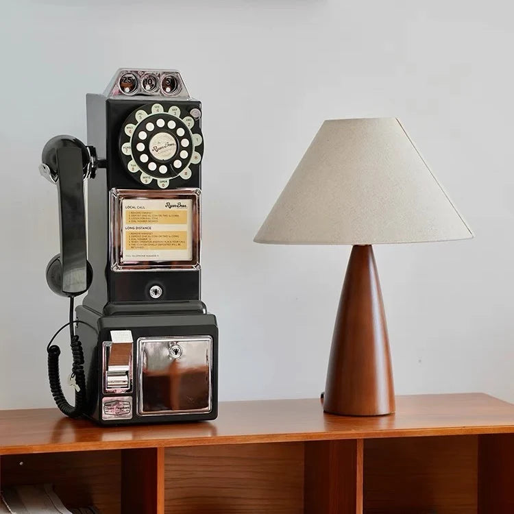 PICK N JOY - Minimalist Wood Base Table Lamp