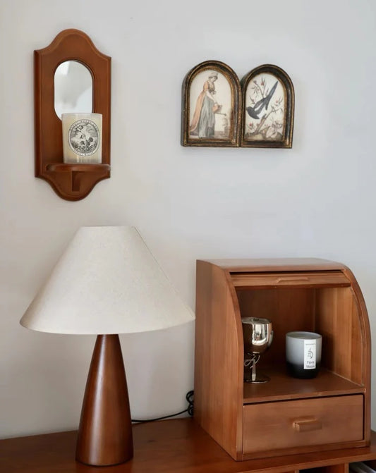 PICK N JOY - Minimalist Wood Base Table Lamp