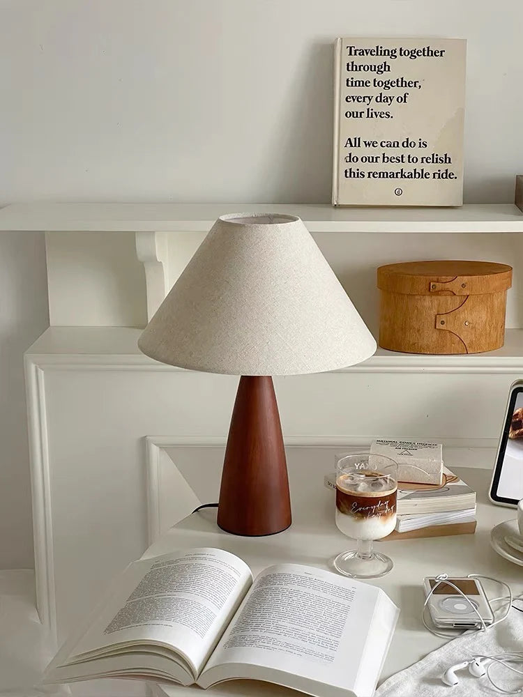 PICK N JOY - Minimalist Wood Base Table Lamp