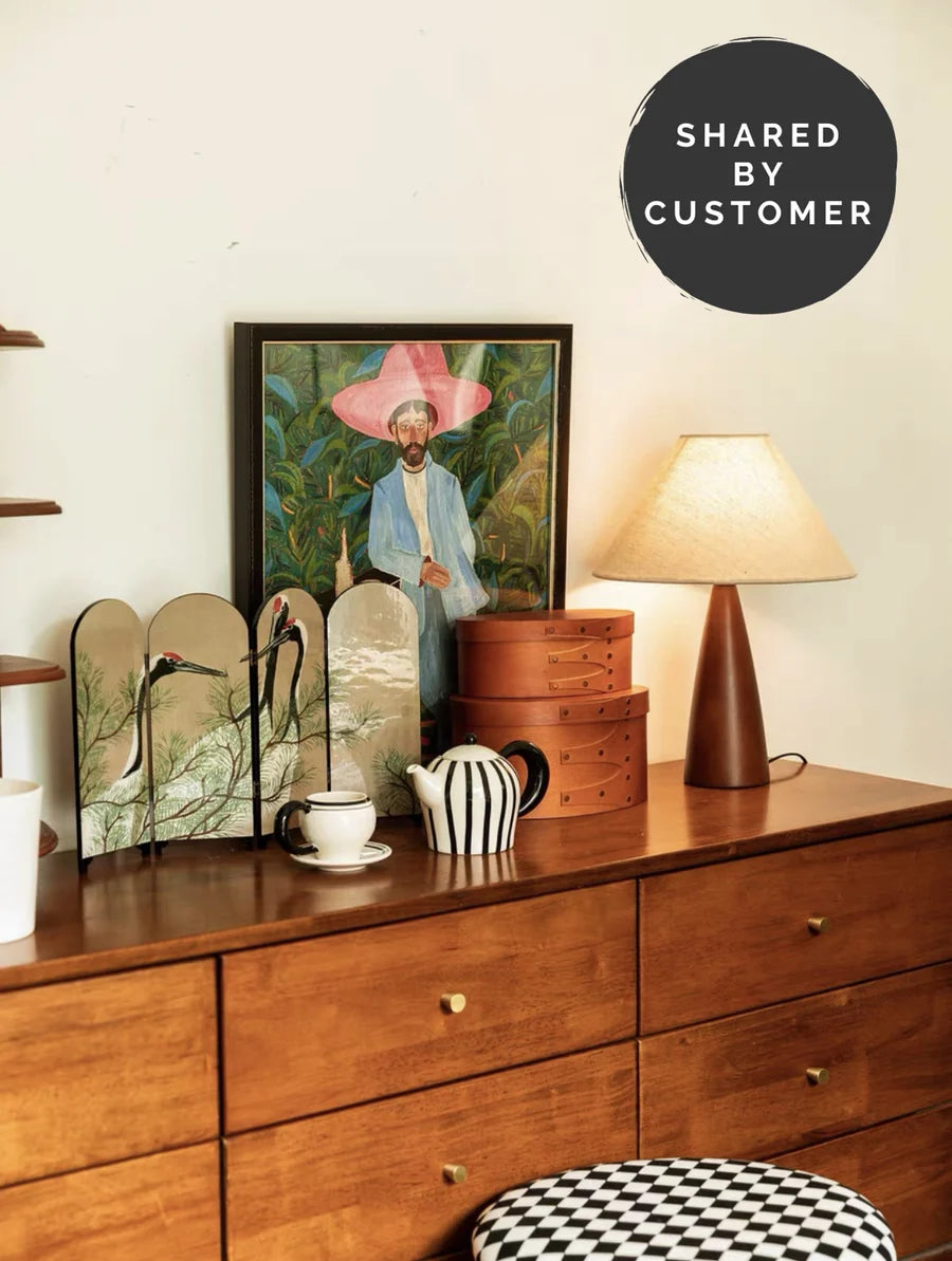 PICK N JOY - Minimalist Wood Base Table Lamp