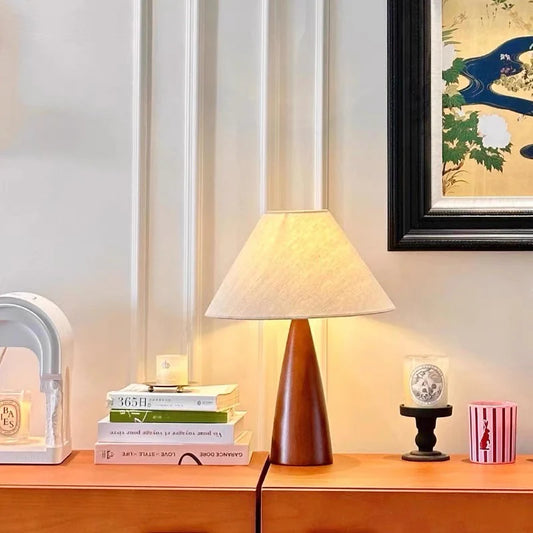 PICK N JOY - Minimalist Wood Base Table Lamp